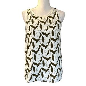 Brooks Brothers Crewneck Sleeveless Botanical Leaf Print Tank Top Women’s SZ 6